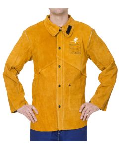 Keevitaja nahkjakk L, Weldas, kollane