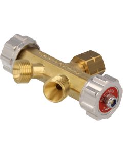Jagaja propaanireduktorile sisend 3/8"LH ema, välja 2x3/8"LH