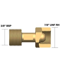 Adapter TIG 3/8" BSP isa x 1/4" BSP ema