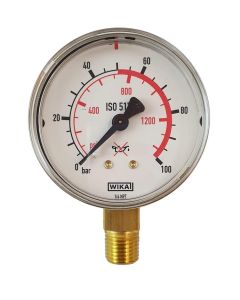 Madalsurvemanomeeter GasiQ 0-100bar 1/4" NPT 63mm
